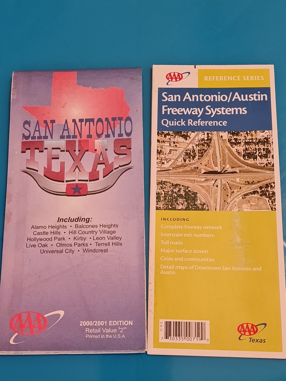 San Antonio Texas & San Antonio/Austin Freeway Systems Maps - Vintage - GUC